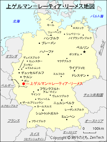 上ゲルマン＝レーティア・リーメス地図