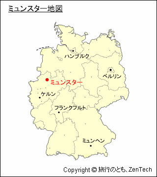 ドイツにおけるミュンスターの位置地図