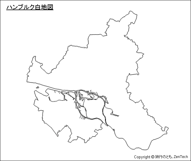 ハンブルク白地図