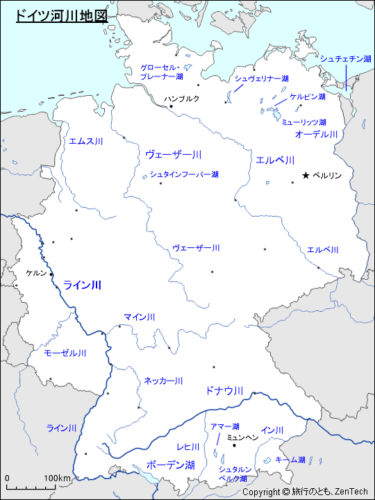 ドイツ河川地図 旅行のとも Zentech
