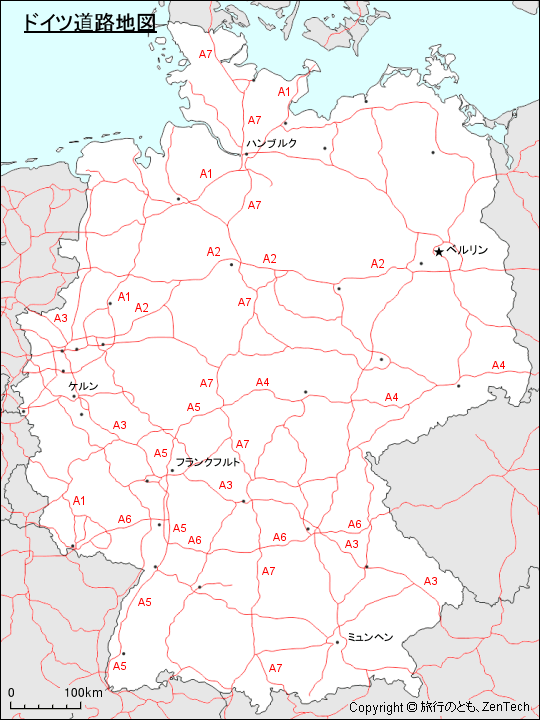 ドイツ道路地図 旅行のとも Zentech