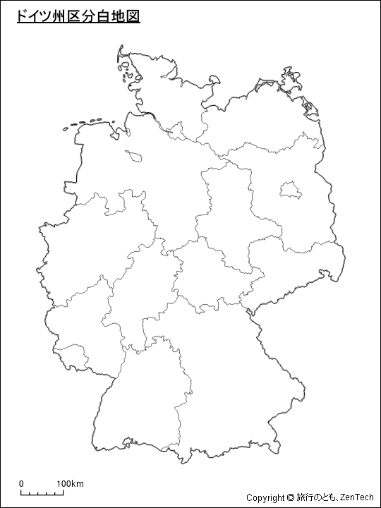 ドイツ州区分白地図