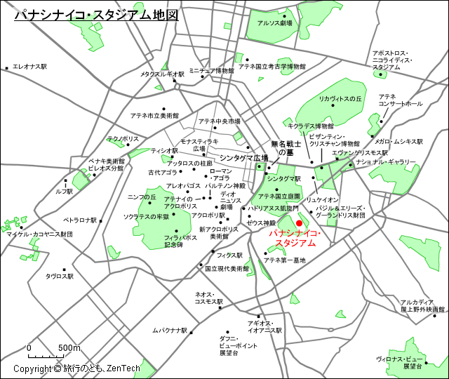 パナシナイコ・スタジアム地図