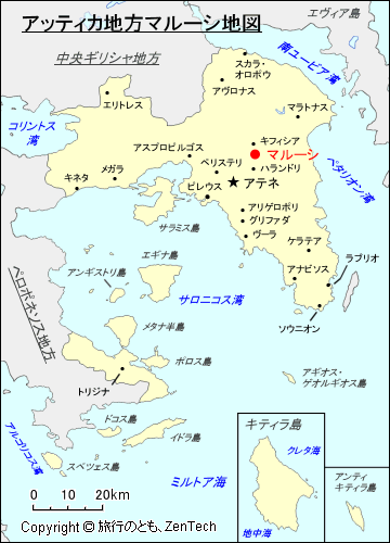 アッティカ地方マルーシ地図