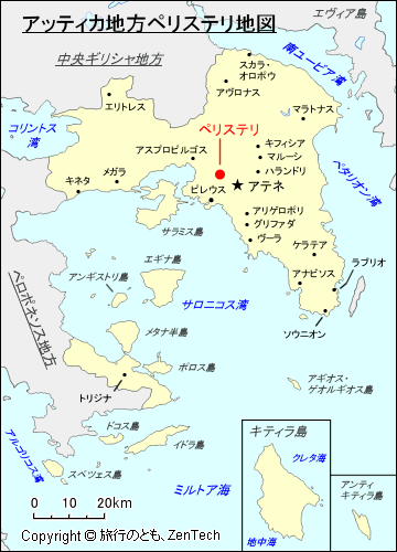 アッティカ地方ペリステリ地図