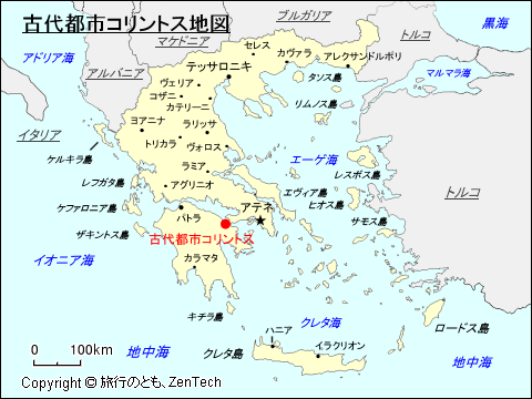 古代都市コリントス地図