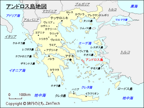 アンドロス島地図