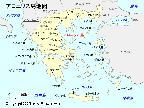 アロニソス島地図