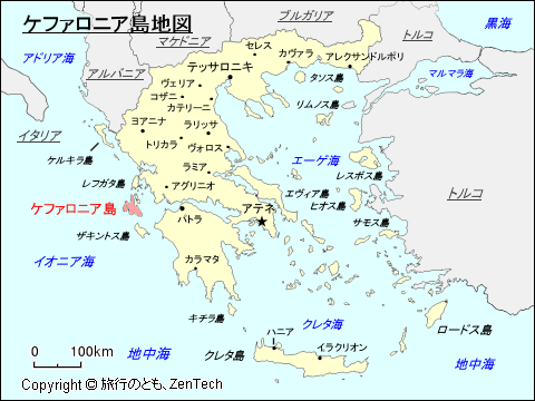 ケファロニア島地図