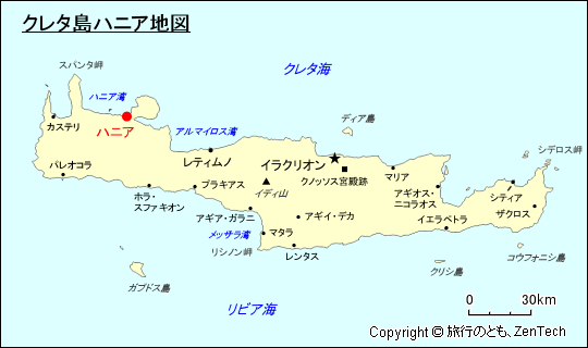 クレタ島ハニア地図