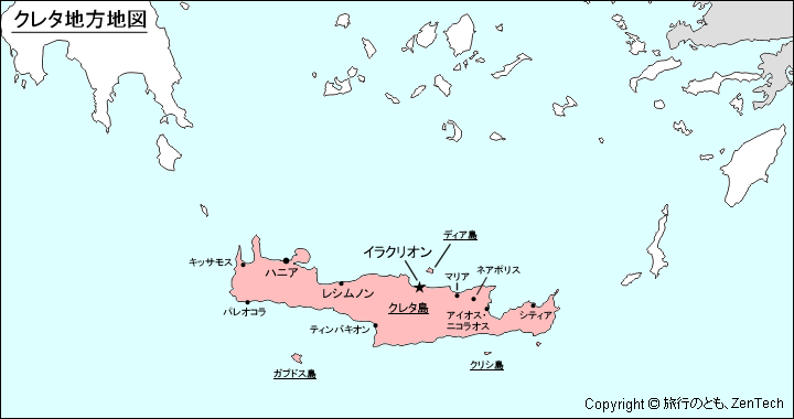 クレタ地方地図 クレタ地方地図