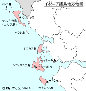 イオニア諸島地方地図