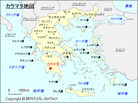 カラマタ地図