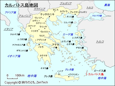 カルパトス島地図