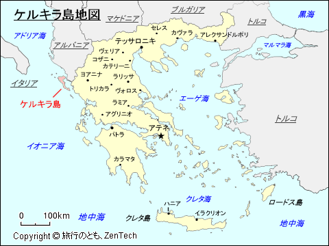ケルキラ島地図