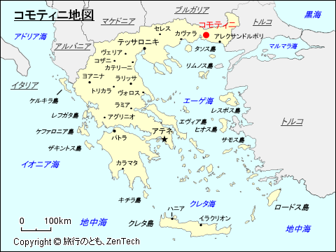 コモティニ地図