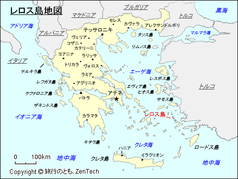 レロス島地図