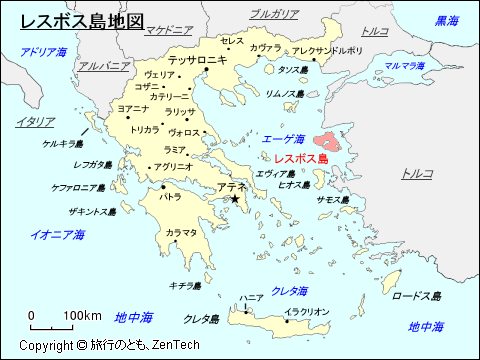 レスボス島地図