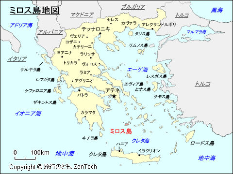 ミロス島地図