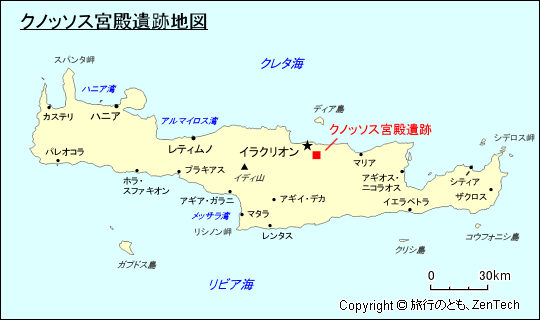 クノッソス宮殿遺跡地図