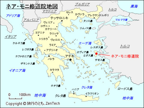 ネア・モニ修道院地図