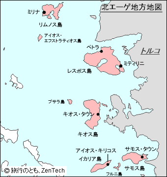 北エーゲ地方地図