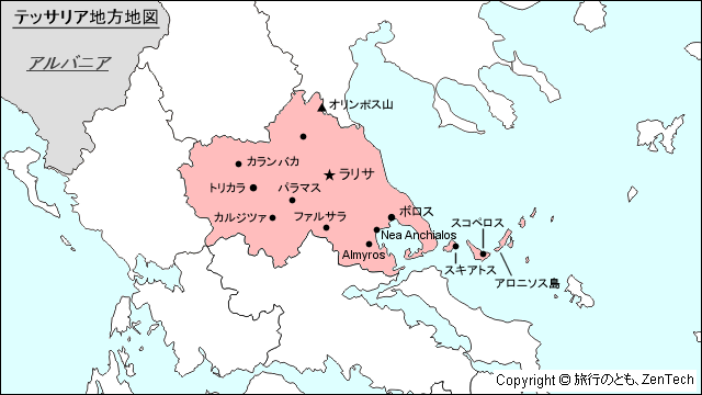 テッサリア地方地図