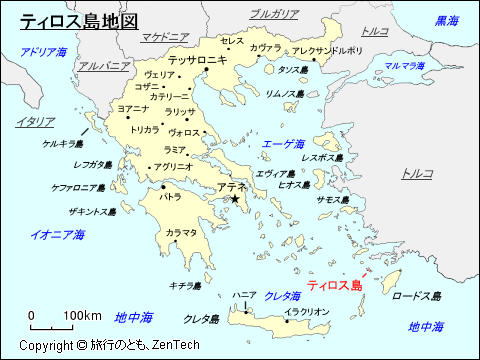 ティロス島地図