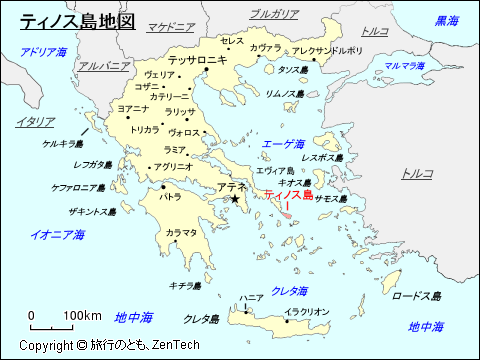 ティノス島地図