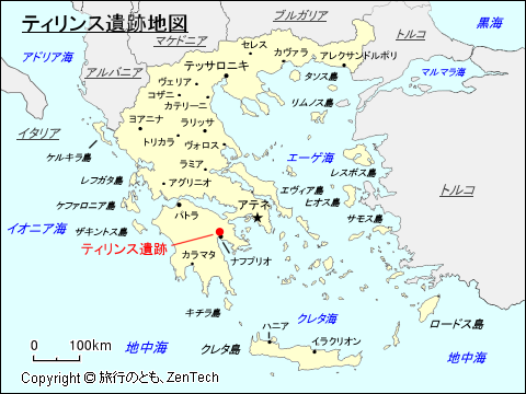 ティリンス遺跡地図