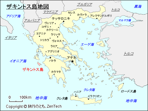 ザキントス島地図