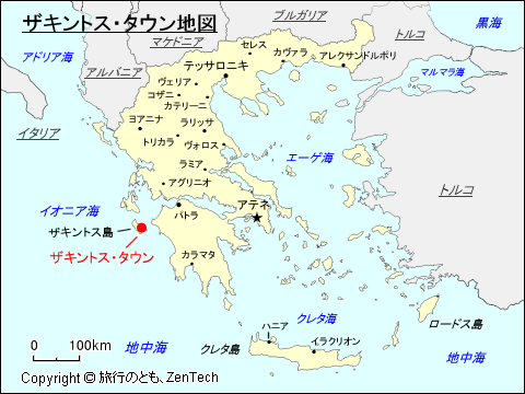 ザキントス・タウン地図