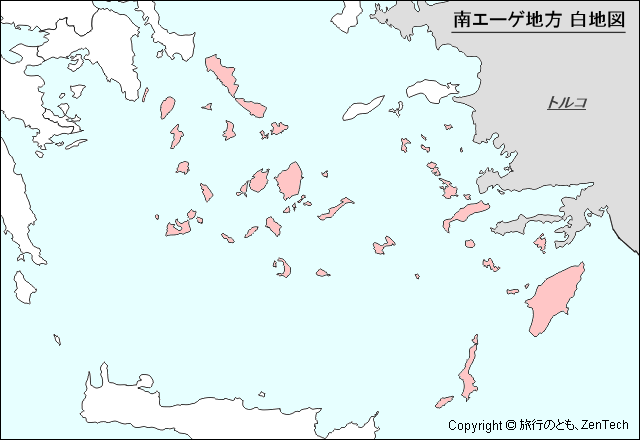 南エーゲ地方 白地図