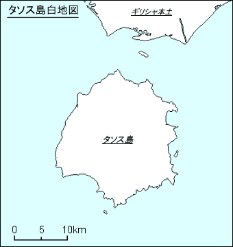 タソス島白地図