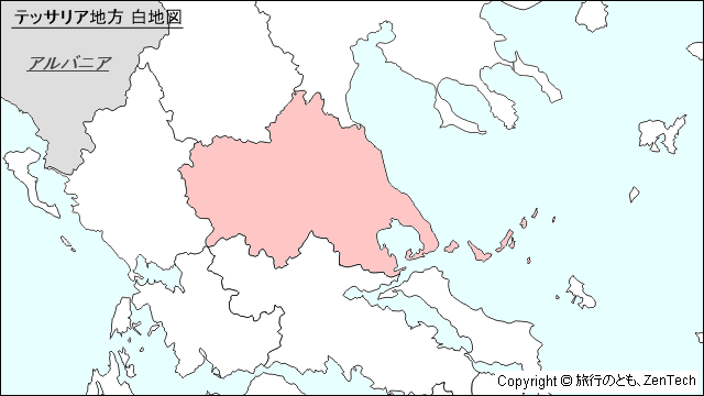テッサリア地方 白地図