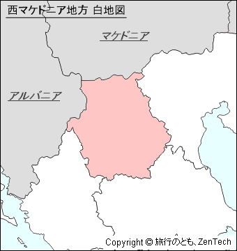 西マケドニア地方 白地図