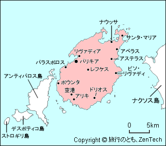 パロス島の地図