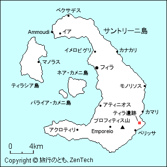 サントリーニ島地図