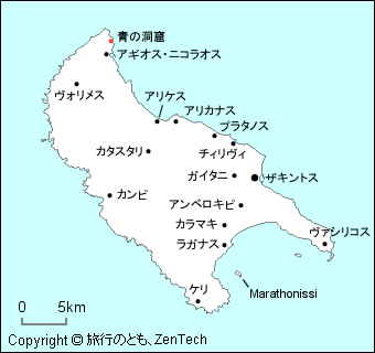ザキントス島の地図