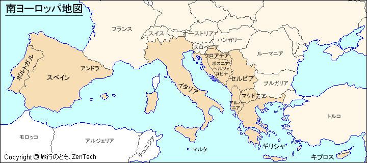 南ヨーロッパ地図