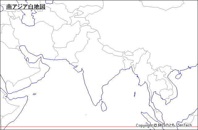 南アジア白地図