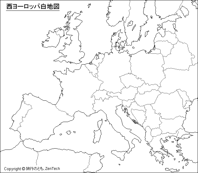 西ヨーロッパ白地図