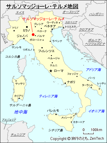 サルソマッジョーレ・テルメ地図