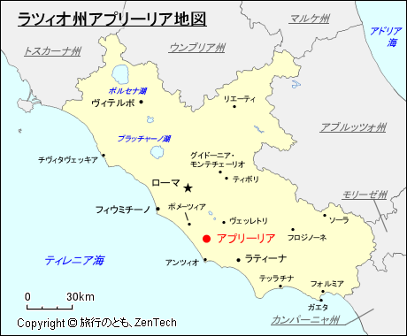 ラツィオ州アプリーリア地図