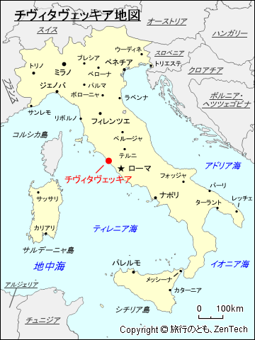 チヴィタヴェッキア地図