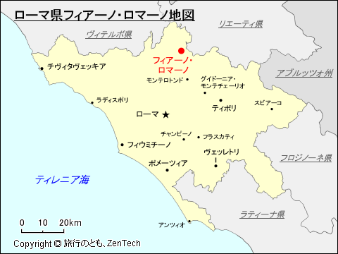 ローマ県フィアーノ・ロマーノ地図