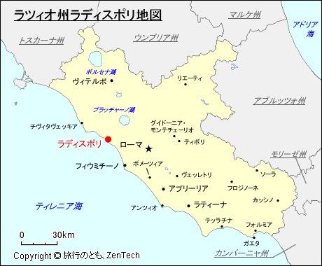 ラツィオ州ラディスポリ地図