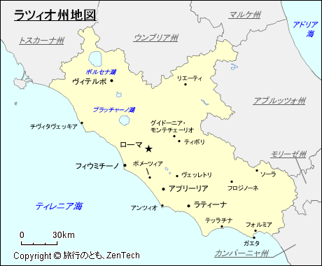 ラツィオ州地図