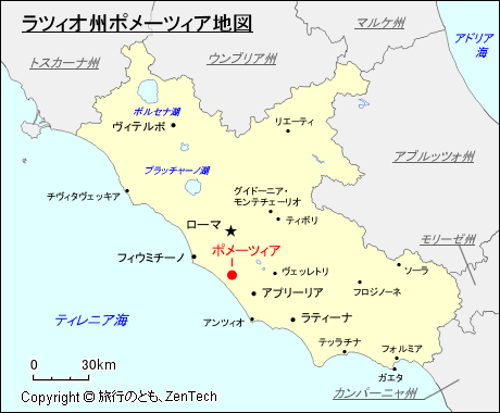 ラツィオ州ポメーツィア地図