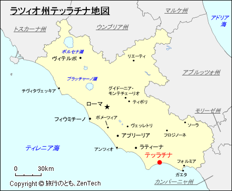 ラツィオ州テッラチナ地図
